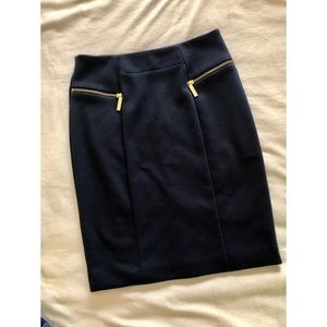 MICHAEL Michael Kors Navy Blue Fitted Skirt